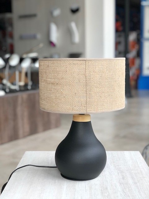 VELADOR NEGRO MARI C/P MIMBRE